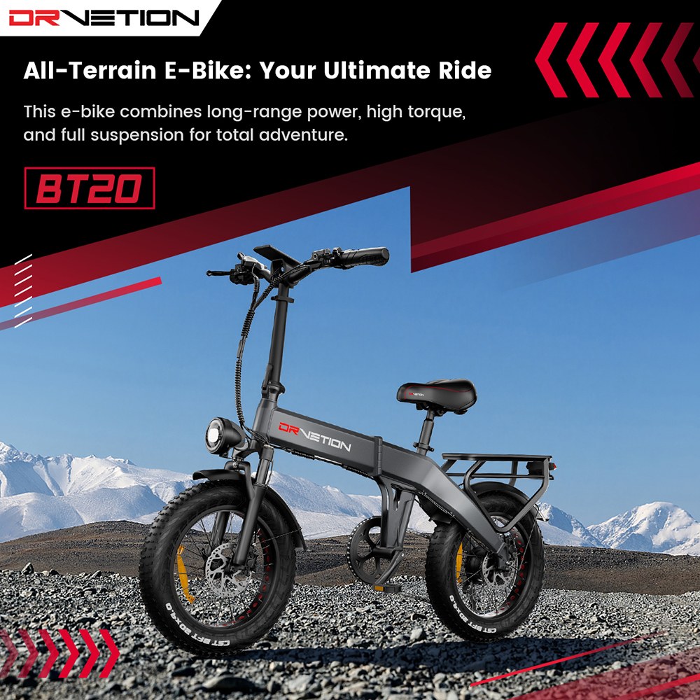 DRVETION BT20 1000W Faltbares Elektrofahrrad, 20