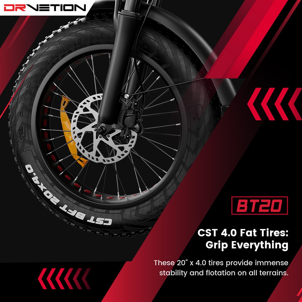 DRVETION BT20 1000W Faltbares Elektrofahrrad, 20