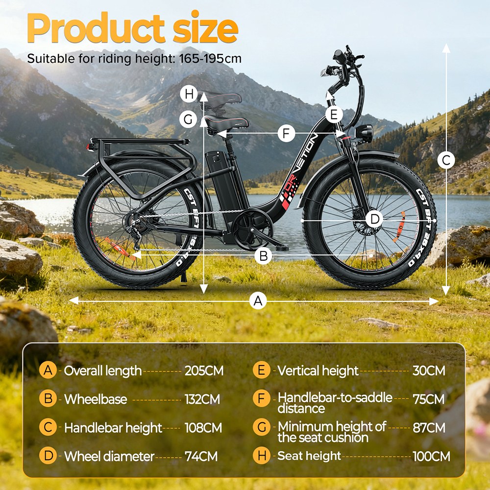 DRVETION CTR26 1000W Elektrofahrrad, 26