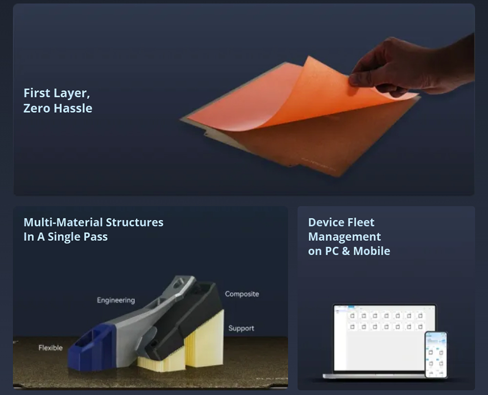 Flashforge Creator 5 3D-Drucker, 4 unabh&auml;ngige Druckk&ouml;pfe, 256 &times; 256 &times; 256 mm Bauraum, 600 mm/s Verfahrgeschwindigkeit, automatische Nivellierung, 320 &deg;C D&uuml;se, Mehrfarben- und Mehrmaterialdruck, WLAN-Fern&uuml;berwachung, flexible PEI-Druckplatte