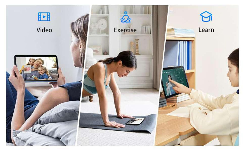 Tablette G-tab T9 Pro, &eacute;cran IPS 10,1 pouces (1280 x 800 pixels), processeur quadric&oelig;ur Allwinner A333, Android 15, 4 Go de RAM, 128 Go de ROM, Wi-Fi double bande 2,4 GHz/5 GHz, Bluetooth 5.0, GPS multi-satellites, double cam&eacute;ra 2 MP + 5 MP, batterie 5500 mAh
