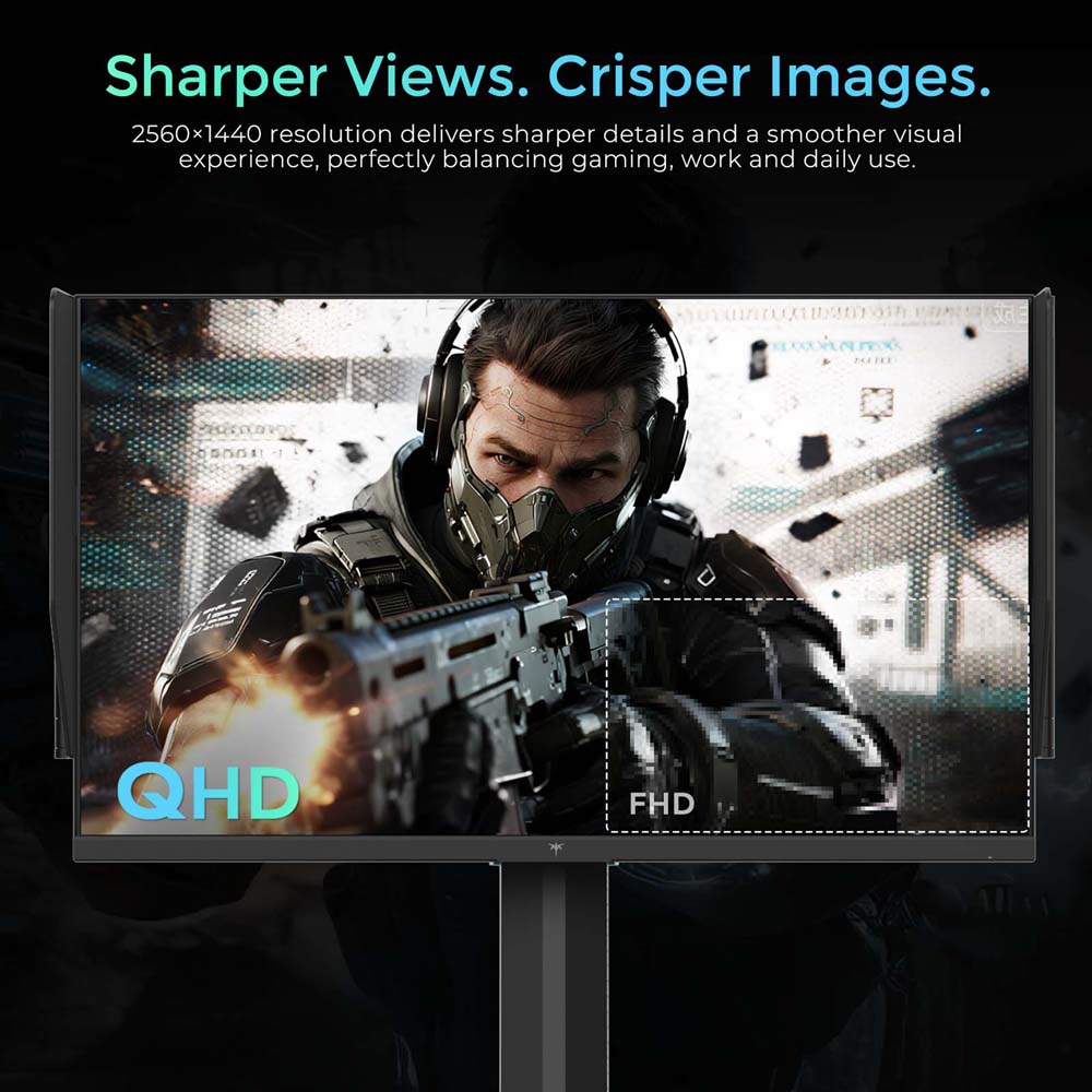 KTC H27E8 Gaming Monitor, 27-inch 2560&times;1440 Fast IPS Screen, 240Hz Refresh Rate & 275Hz OC, 1ms MPRT Response Time, HDR400, FreeSync & G-Sync Compatible, Low Blue Light & Flicker-Free, Adjustable Stand & 100x100mm VESA Mount Supported