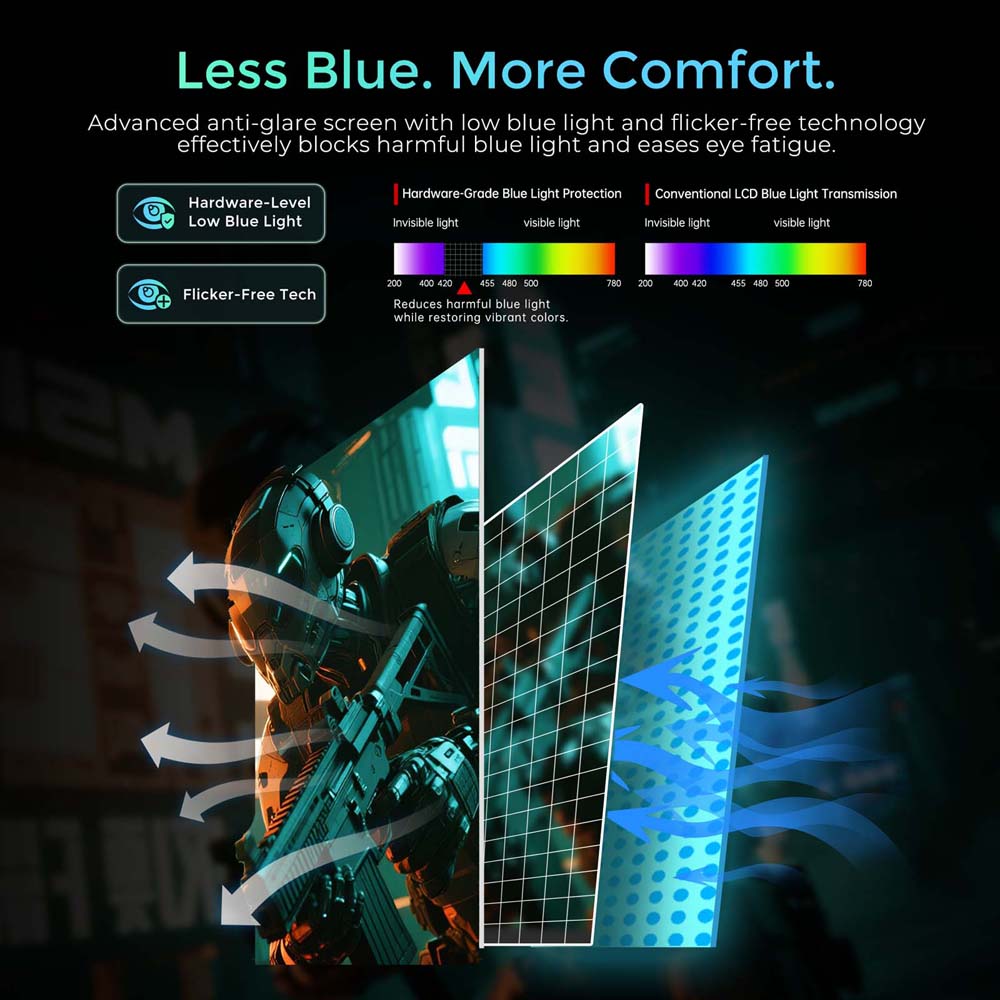 KTC H27E8 Gaming Monitor, 27-inch 2560&times;1440 Fast IPS Screen, 240Hz Refresh Rate & 275Hz OC, 1ms MPRT Response Time, HDR400, FreeSync & G-Sync Compatible, Low Blue Light & Flicker-Free, Adjustable Stand & 100x100mm VESA Mount Supported