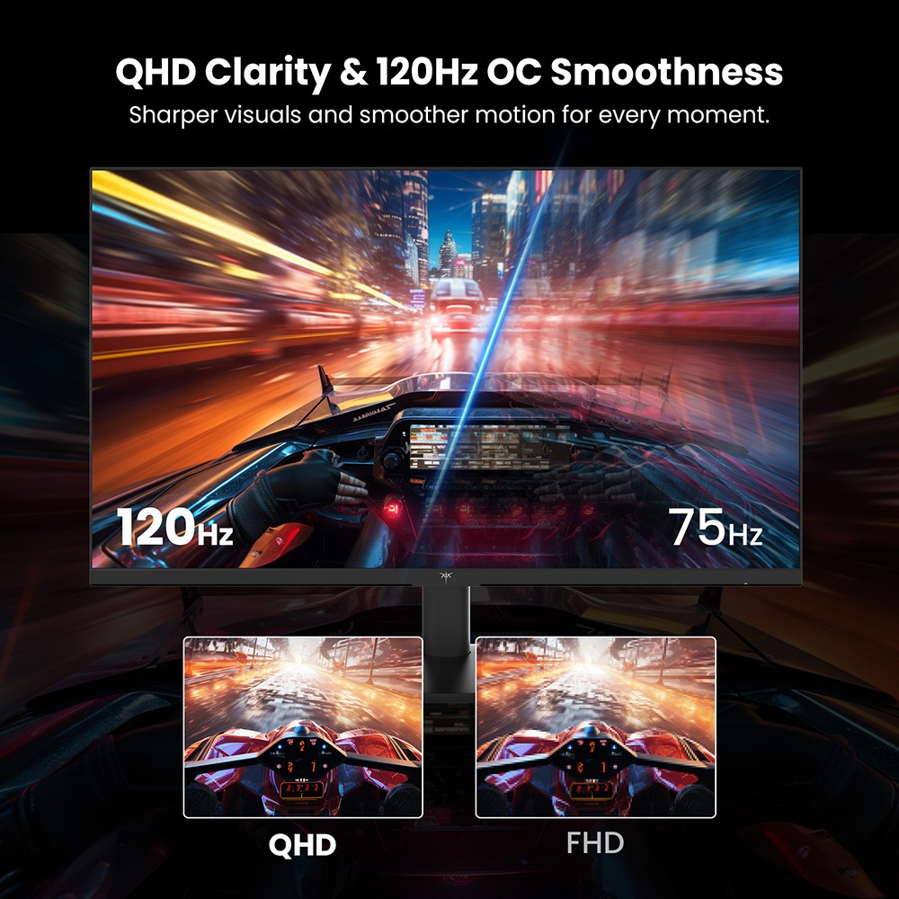 KTC H27T27 B&uuml;romonitor, 27 Zoll 2560&times;1440 2K QHD Fast IPS Bildschirm, 120Hz OC Bildwiederholfrequenz, 99% sRGB, HDR, FreeSync & G-Sync kompatibel, Blaulichtfilter & flimmerfrei, verstellbarer Neigungsst&auml;nder, 100&times;100mm VESA-Halterung