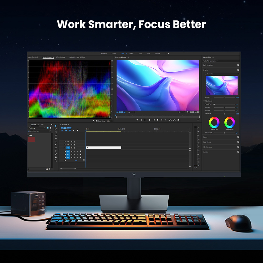 KTC H27T27 B&uuml;romonitor, 27 Zoll 2560&times;1440 2K QHD Fast IPS Bildschirm, 120Hz OC Bildwiederholfrequenz, 99% sRGB, HDR, FreeSync & G-Sync kompatibel, Blaulichtfilter & flimmerfrei, verstellbarer Neigungsst&auml;nder, 100&times;100mm VESA-Halterung