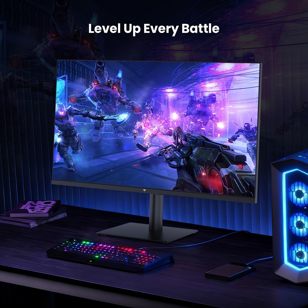 KTC H27T27 B&uuml;romonitor, 27 Zoll 2560&times;1440 2K QHD Fast IPS Bildschirm, 120Hz OC Bildwiederholfrequenz, 99% sRGB, HDR, FreeSync & G-Sync kompatibel, Blaulichtfilter & flimmerfrei, verstellbarer Neigungsst&auml;nder, 100&times;100mm VESA-Halterung