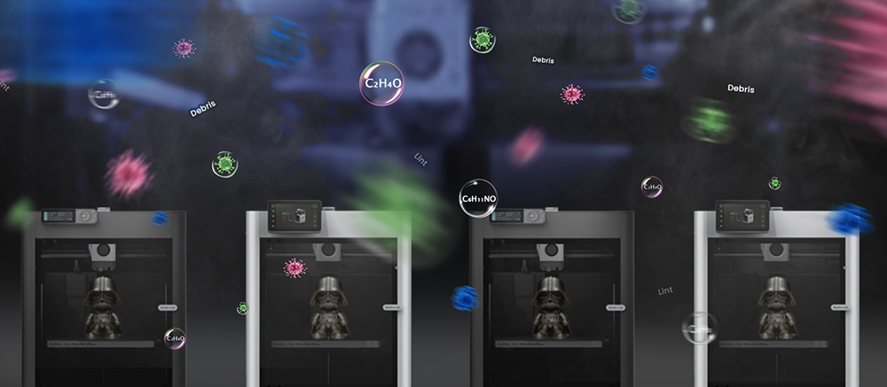 Mintion V1 3D nyomtat&oacute; szűrőrendszer, 3 r&eacute;tegű HEPA H13 szűrő akt&iacute;v sz&eacute;nnel, 60 m&sup3;/h l&eacute;g&aacute;raml&aacute;s, 6000RPM centrifug&aacute;lis ventil&aacute;tor, ABS h&aacute;z, FDM 3D nyomtat&oacute;khoz