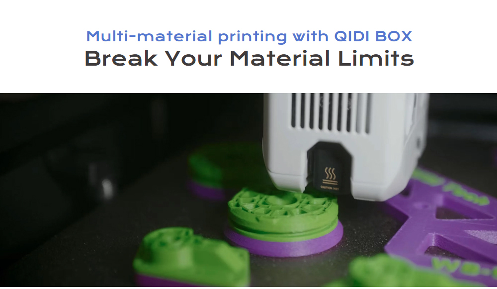 QIDI Q2 Combo 3D-Drucker, 600 mm/s Hochgeschwindigkeitsdruck, CoreXY, 4-Farben-Multimaterialdruck, 370 &deg;C Hotend, 65 &deg;C beheizte Kammer, automatische Nivellierung, KI-Kamera&uuml;berwachung, automatischer Filamentnachschub, 270 &times; 270 &times; 256 mm Bauraum