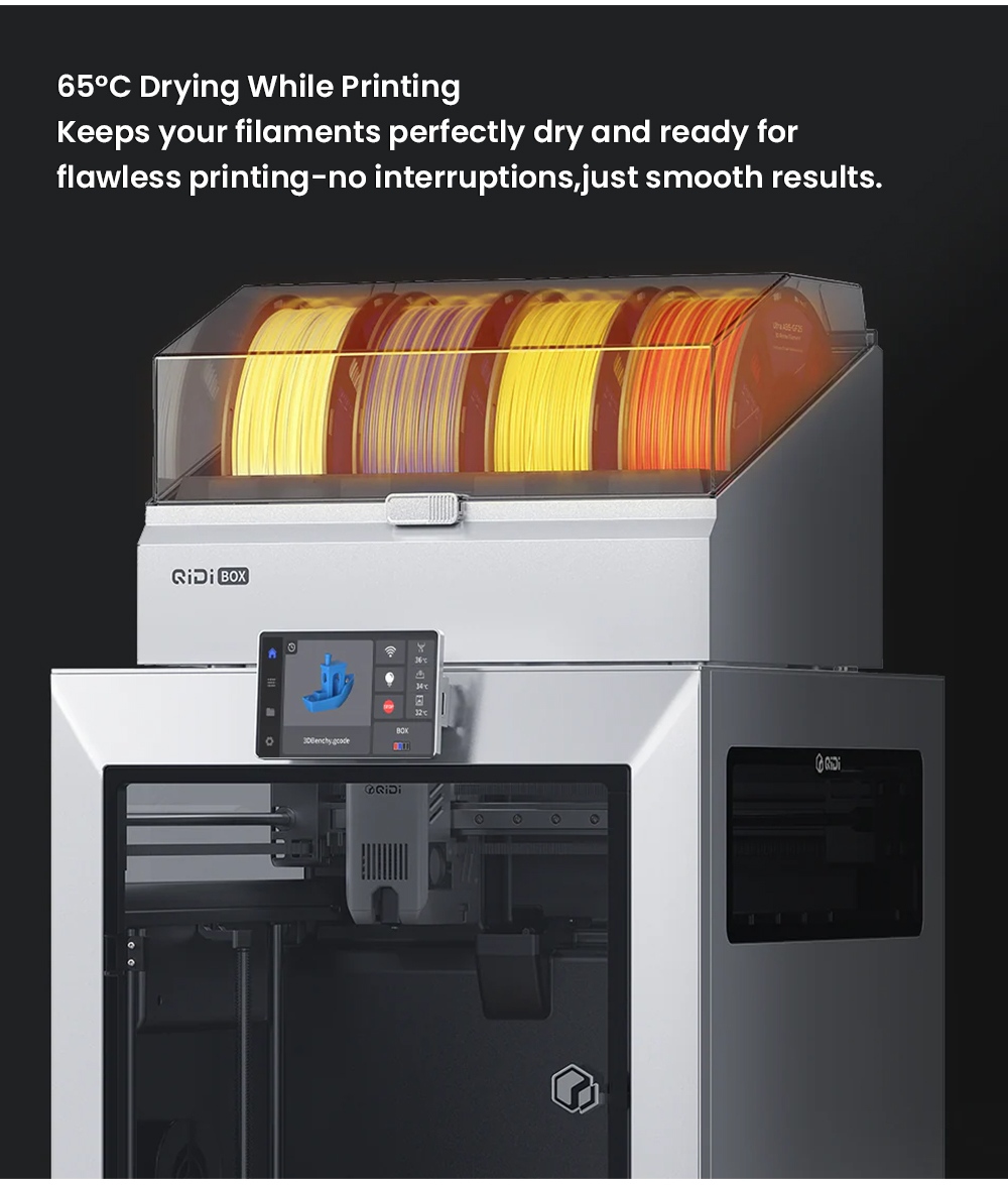 QIDI Q2 Combo 3D-Drucker, 600 mm/s Hochgeschwindigkeitsdruck, CoreXY, 4-Farben-Multimaterialdruck, 370 &deg;C Hotend, 65 &deg;C beheizte Kammer, automatische Nivellierung, KI-Kamera&uuml;berwachung, automatischer Filamentnachschub, 270 &times; 270 &times; 256 mm Bauraum
