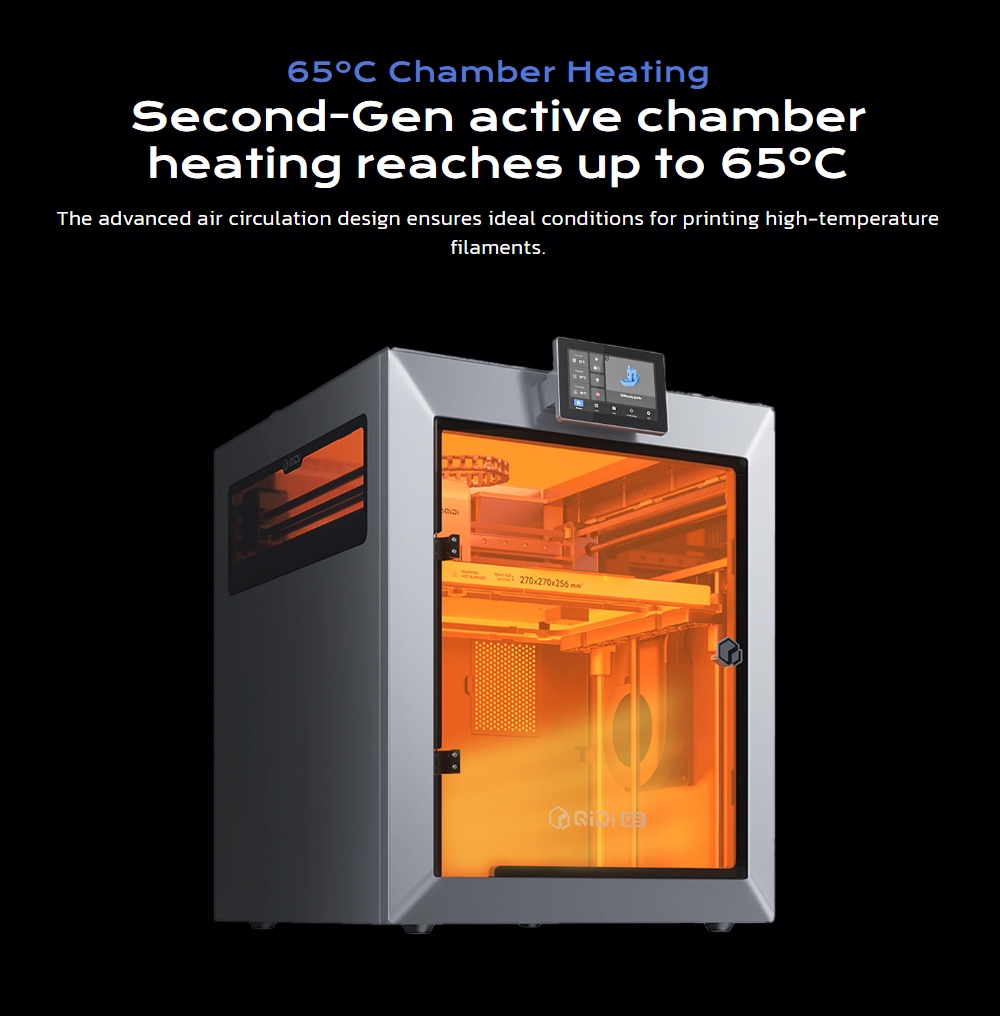 QIDI Q2 Combo 3D Printer, 600mm/s High-Speed Printing, CoreXY, 4-Color Multi-Material Printing, 370°C Hotend, 65°C Heated Chamber, Automatic Leveling, AI Camera Monitoring, Auto Filament Reload, 270×270×256mm Build Volume