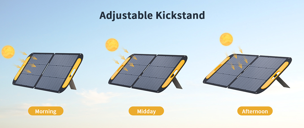 VTOMAN VS110 110W Faltbares Solarpanel, 23% hocheffiziente monokristalline Zellen, IP67 wasserdichte ETFE-Oberfl&auml;che, verstellbarer St&auml;nder, MC4-Anschluss f&uuml;r tragbare Powerstations