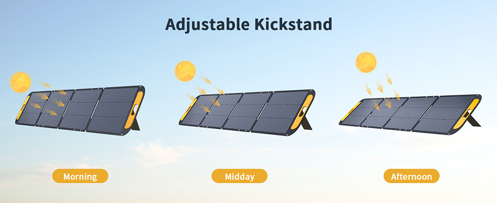 VTOMAN VS200 200W Faltbares Solarpanel, 23% hocheffiziente monokristalline Zellen, IP67 wasserdichte ETFE-Oberfl&auml;che, verstellbarer St&auml;nder, MC4-Anschluss f&uuml;r tragbare Powerstations