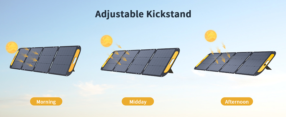 VTOMAN VS200 PRO 200W Faltbares Solarpanel, 23% hocheffiziente monokristalline Zellen, IP67 wasserdichte ETFE-Oberfl&auml;che, verstellbarer St&auml;nder, MC4-Anschluss f&uuml;r tragbare Powerstations
