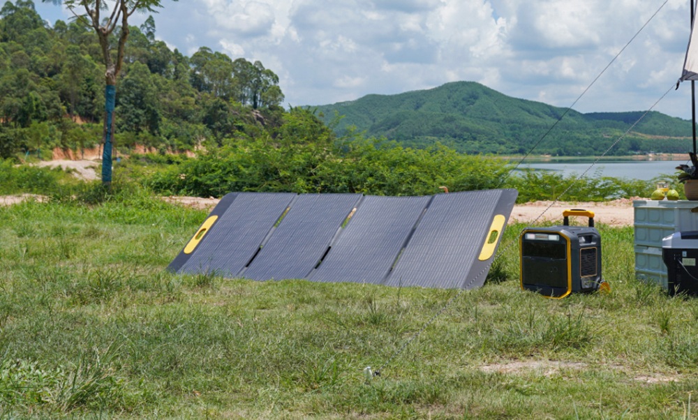 VTOMAN VS400 400W Faltbares Solarpanel, 23% hocheffiziente monokristalline Zellen, IP67 wasserdichte ETFE-Oberfl&auml;che, verstellbarer St&auml;nder, MC4-Anschluss f&uuml;r tragbare Powerstations