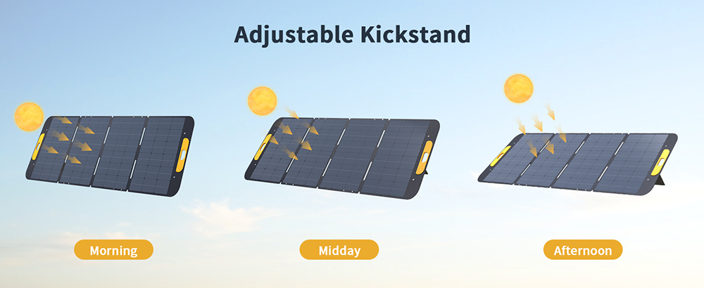 VTOMAN VS400 400W Faltbares Solarpanel, 23% hocheffiziente monokristalline Zellen, IP67 wasserdichte ETFE-Oberfl&auml;che, verstellbarer St&auml;nder, MC4-Anschluss f&uuml;r tragbare Powerstations
