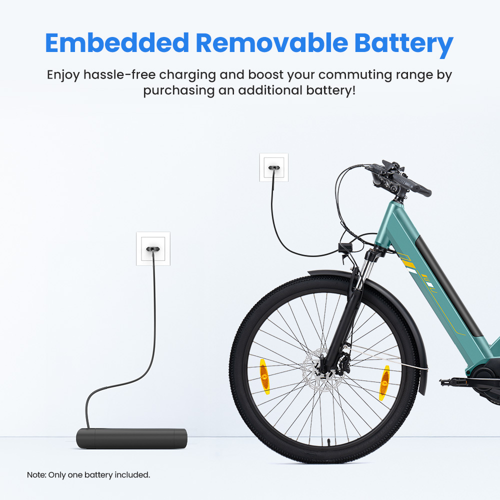 Touroll Urbano 3 V&eacute;lo &eacute;lectrique, moteur 250W, batterie 36V 13Ah, vitesse maximale 25 km/h, autonomie 120 km, pneus 27,5 pouces, freins &agrave; disque hydrauliques, fourche avant suspendue, Shimano 7 vitesses