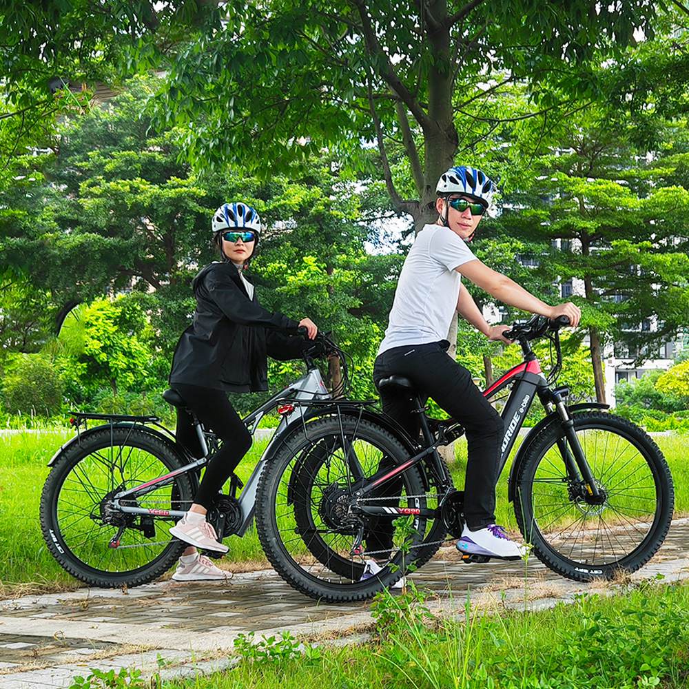 RANDRIDE YG90A Vélo électrique, Moteur 1000W, Vitesse max 45km/h, Batterie amovible 48V 17Ah, Autonomie max 70-90KM, Pneus 27.5*2.4'' CST, Charge 120kg, Shimano 21 vitesses, Frein hydraulique - Bleu