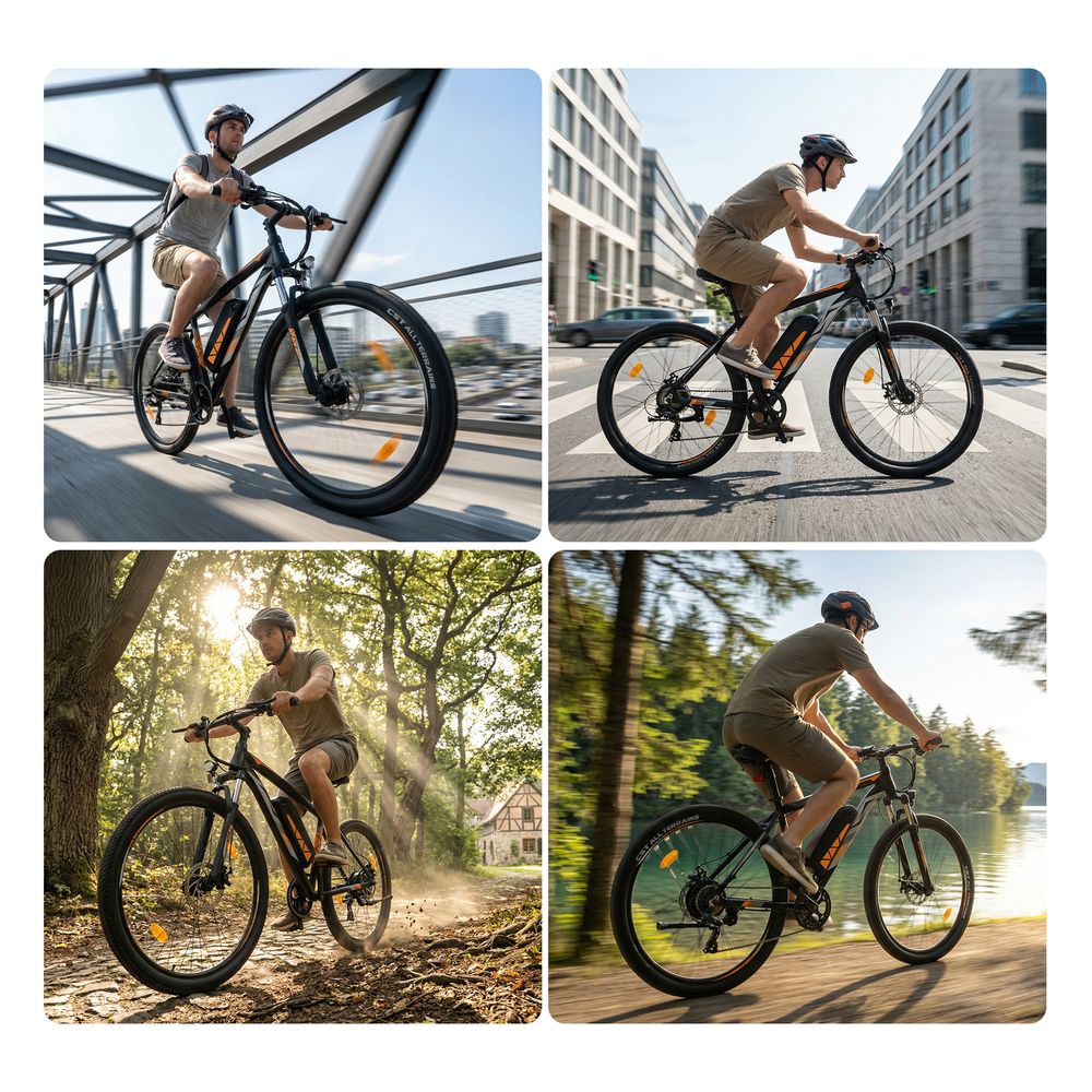 Touroll U2 Pro Elektrofahrrad, 750W Spitzenmotor, 48V 15Ah Akku, 25 km/h H&ouml;chstgeschwindigkeit, 150 km Reichweite, hydraulische Scheibenbremsen, 29"&times;2,35" Reifen, 80 mm Vorderradfederung, Shimano 8-Gang-Schaltung, LED-Display, Front- und R&uuml;cklichter