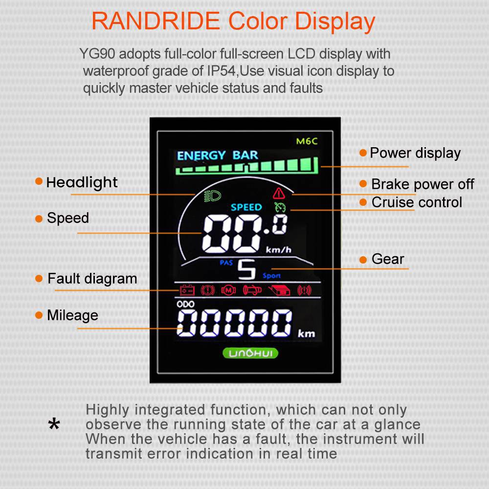 RANDRIDE YG90A Elektromos Kerékpár 1000 W-os Motor 45 km/h Max. Sebesség 48 V 17 Ah Kivehető Akkumulátor 70-90 km Max. Hatótávolság 27,5 * 2,4'' CST Gumiabroncsok 120 kg Teherbírás Shimano 21 Sebességfokozat Hidraulikus Fék - Kék és Szürke