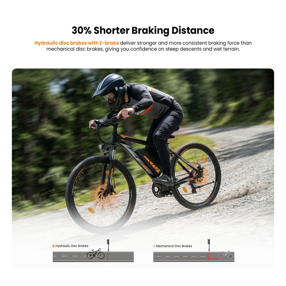 Touroll U2 Pro V&eacute;lo &eacute;lectrique, moteur 750W, batterie 48V 15Ah, vitesse max 25 km/h, autonomie 150 km, freins hydrauliques, pneus 29