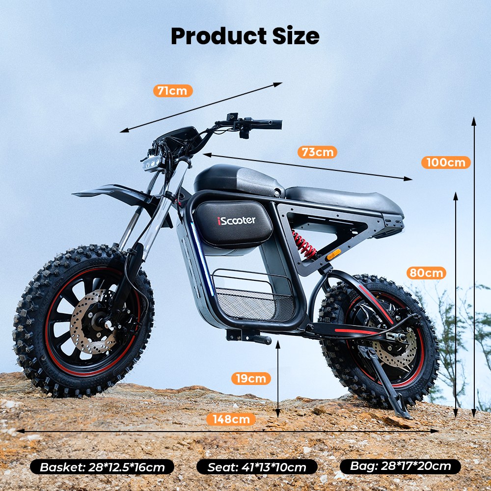 iScooter DX5Max Elektroroller, 2000-W-Motorleistung, 70 km/h H&ouml;chstgeschwindigkeit, 52-V-20-Ah-Akku (herausnehmbar), 100 km Reichweite, NFC-Entsperrung, hydraulische Scheibenbremsen, Vollfederung, wasserdicht (IPX4), 17-Zoll-Schlauchlosreifen, max. Zuladung 150 kg
