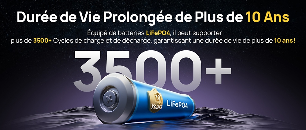 AFERIY P310 Station d'alimentation portable, 3600W onde sinuso&iuml;dale pure, batterie LiFePO4 3840Wh, extensible 11520Wh, charge rapide 1,5 h, UPS &le;10 ms, entr&eacute;e solaire 2000W, 14 sorties, LED 3W, pour maison, camping-car et camping