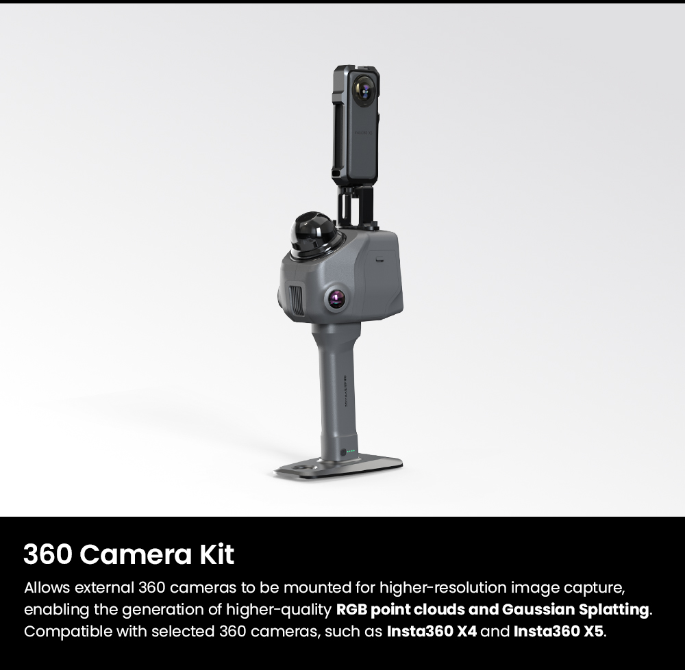 Scanner LiDAR RTK 3DMakerpro Raven Max, double cam&eacute;ra 12 MP, positionnement RTK int&eacute;gr&eacute;, port&eacute;e de balayage de 100 m, cartographie de pr&eacute;cision topographique, 150&nbsp;000 points/s, champ de vision de 360&deg; &times; 40&deg;, nuages de points RVB am&eacute;lior&eacute;s, capture 4K en couleurs r&eacute;elles, stockage de 32 Go, batterie de 12&nbsp;000 mAh, Wi-Fi 5.
