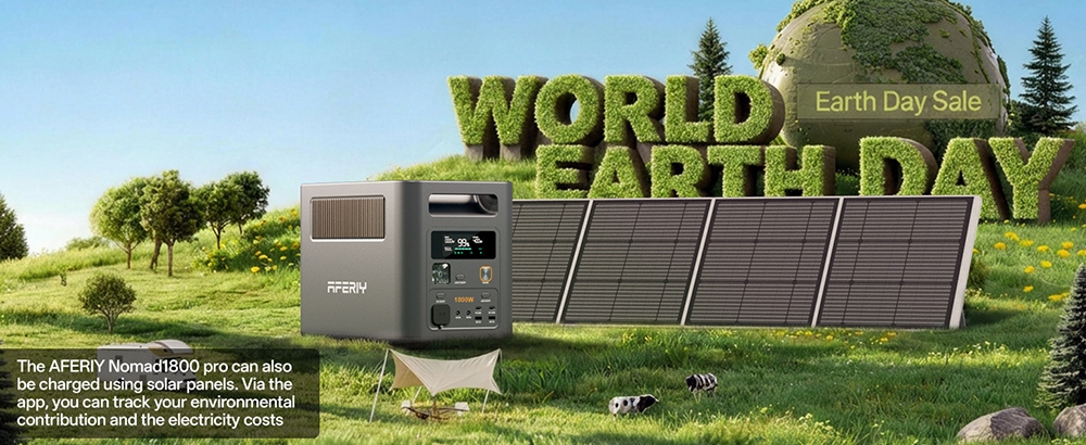 AFERIY Nomad1800 Pro P180 Portable Power Station, 1800W Pure Sine Wave Output, 1024Wh LiFePO4 Battery, Expandable to 5120Wh, 1000W AC Fast Charging, 500W XT60 Solar Input, &le;10ms UPS, 140W PD Fast Charging, 9 Outputs