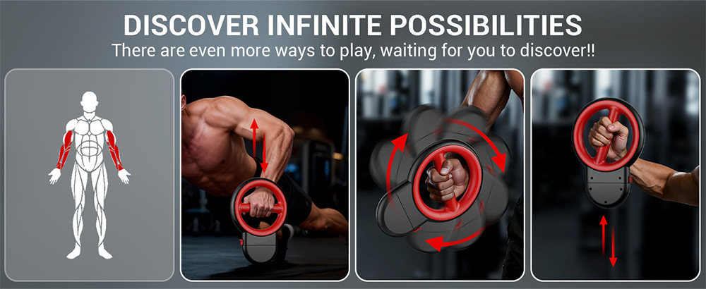 Akluer RL-2000A Multifunktionaler Armtrainer, 360° rotierendes Ganzkörpertraining, 0-8 einstellbare Widerstandsstufen, 5 abnehmbare Widerstandsbänder, 40-150 cm Dehnungsbereich