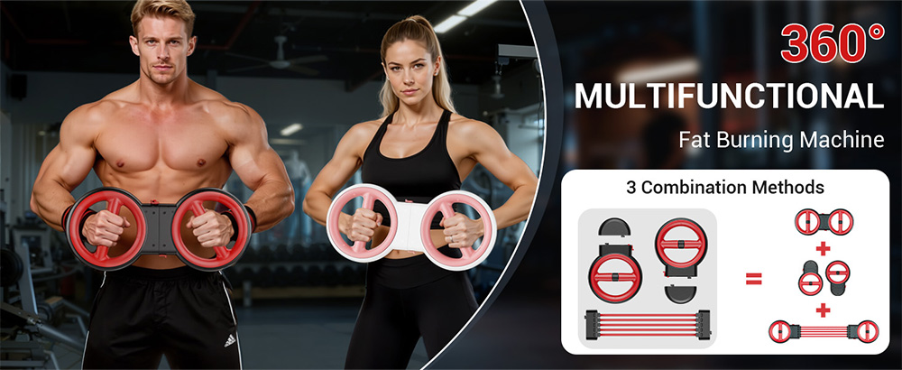 Akluer RL-2000A Multi-Functional Arm Trainer, 360° Rotational Full-Body Training, 0–8 Adjustable Resistance Levels, 5 Detachable Resistance Bands, 40–150 cm Stretch Range