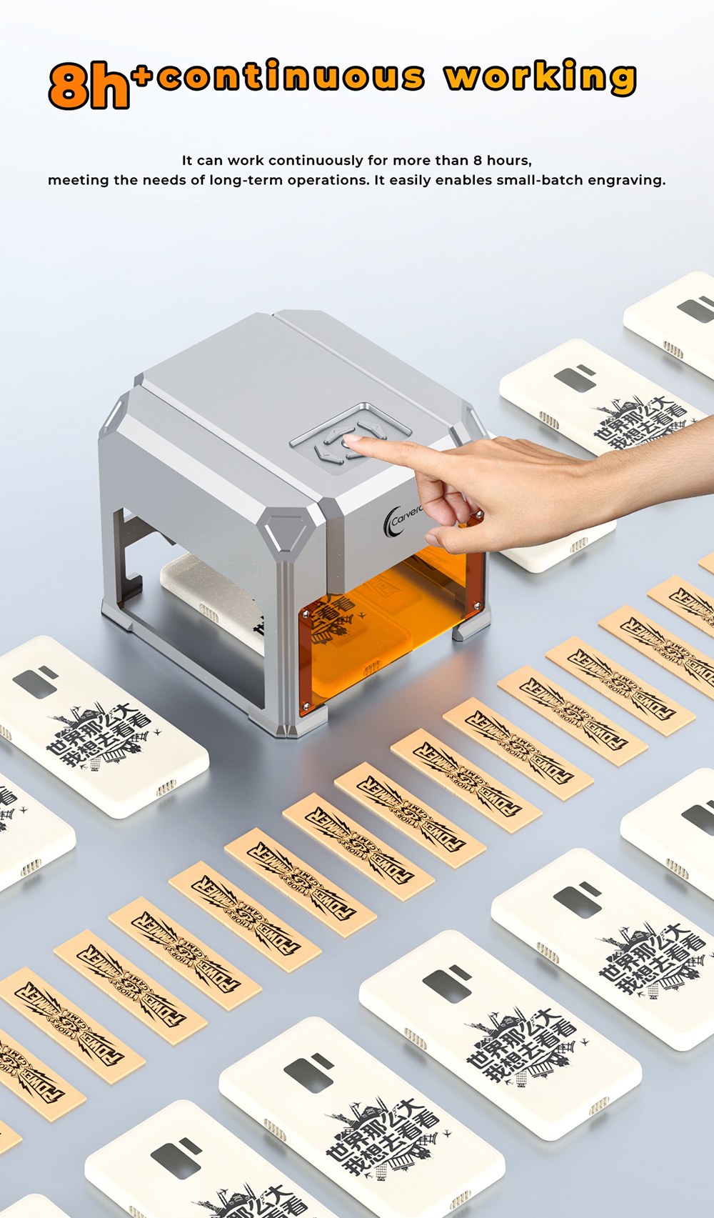 Carverall K4 3W Mini-Lasergravierer, 0,05 mm Pr&auml;zision, 80 &times; 75 mm Arbeitsbereich, 1000 mm/min Geschwindigkeit, WLAN-Konnektivit&auml;t, 10.000 Stunden Laserlebensdauer, kompatibel mit CutLabX und LightBurn, f&uuml;r Holz, Leder/Papier/Kunststoff
