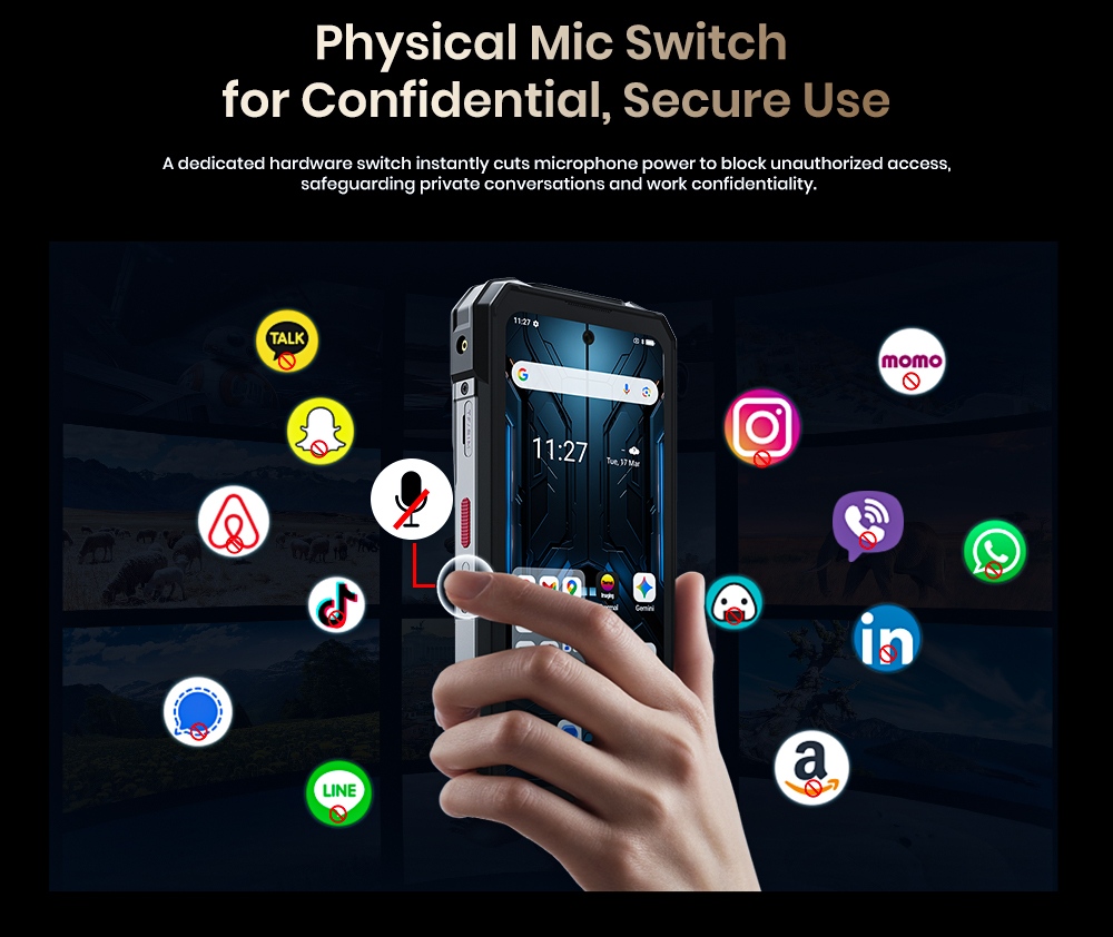 FOSSiBOT F115 Ultra Rugged Smartphone, Dimensity 7100 5G, 36GB RAM + 256GB ROM, 20000mAh Battery, 1200m Laser Rangefinder, Thermal Imaging, 64MP Night Vision, 50MP Sony IMX766, 6.78" 120Hz Display, IP68/IP69K
