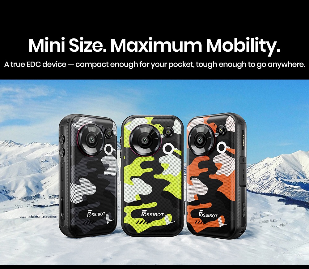 Smartphone robuste FOSSiBOT F116 Pro, 12 Go de RAM + 256 Go de ROM, processeur Dimensity 7300 5G, cam&eacute;ra d'action OIS 48 MP, cam&eacute;ra principale 50 MP, &eacute;cran 4 pouces 120 Hz, batterie 3700 mAh, pas de vis 1/4