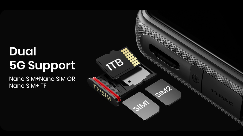 Smartphone robuste FOSSiBOT F116 Pro, 12 Go de RAM + 256 Go de ROM, processeur Dimensity 7300 5G, cam&eacute;ra d'action OIS 48 MP, cam&eacute;ra principale 50 MP, &eacute;cran 4 pouces 120 Hz, batterie 3700 mAh, pas de vis 1/4