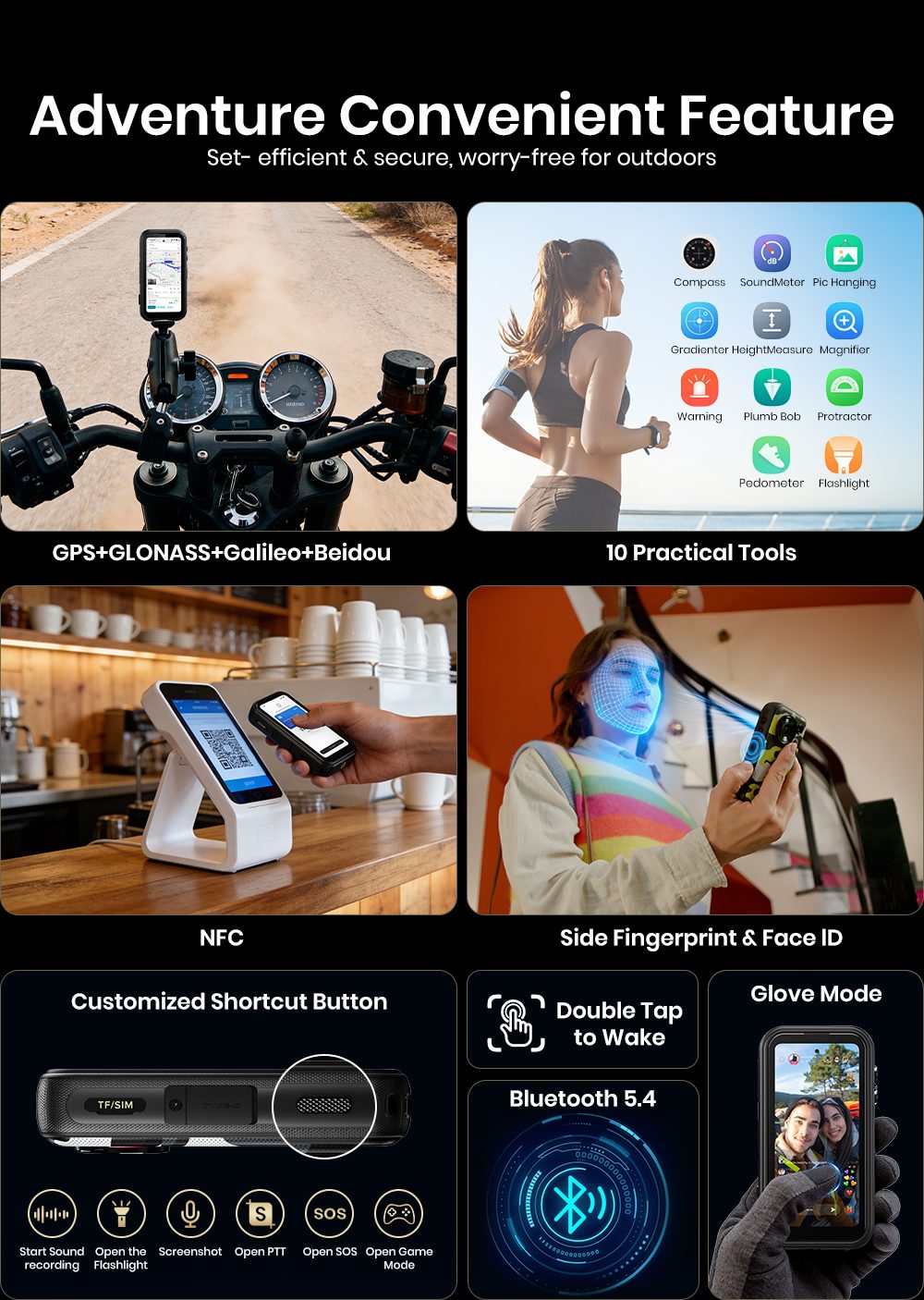 Smartphone robuste FOSSiBOT F116 Pro, 12 Go de RAM + 256 Go de ROM, processeur Dimensity 7300 5G, cam&eacute;ra d'action OIS 48 MP, cam&eacute;ra principale 50 MP, &eacute;cran 4 pouces 120 Hz, batterie 3700 mAh, pas de vis 1/4