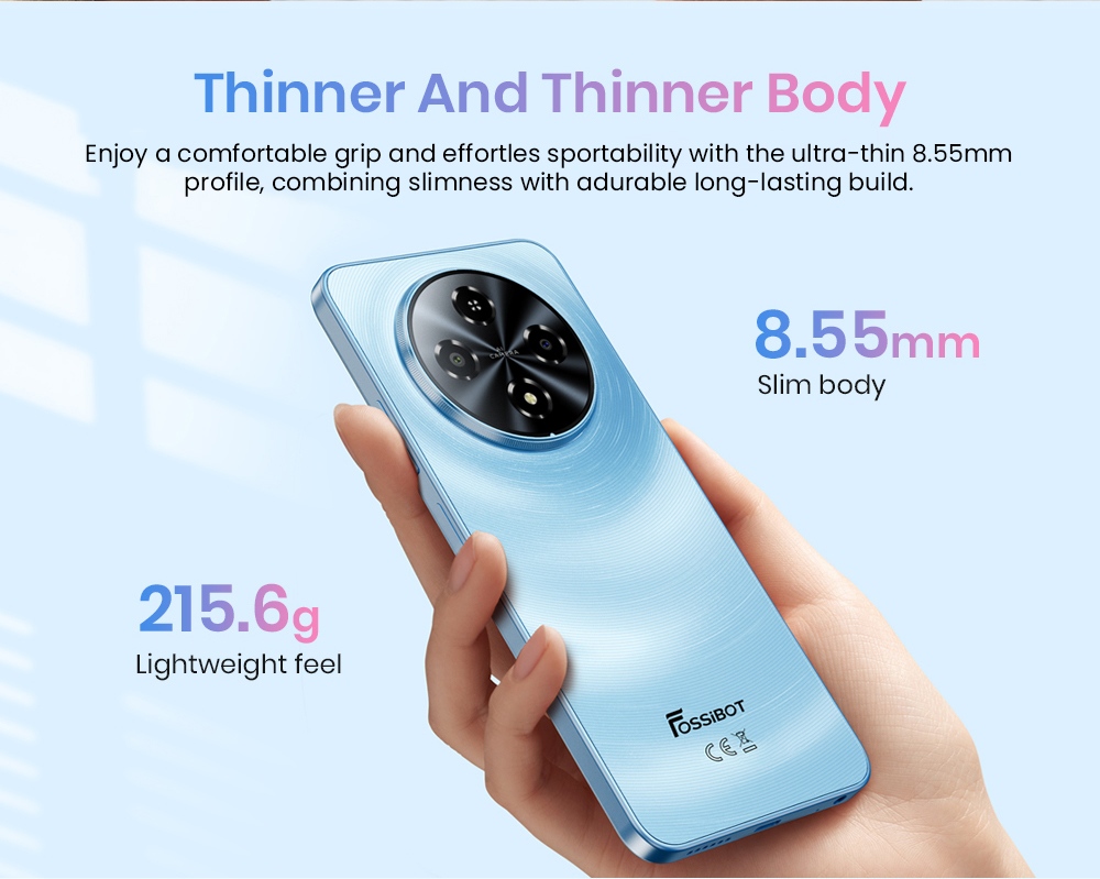 FOSSiBOT S5 okostelefon, Unisoc T615 nyolcmagos processzor, 4 GB RAM + 128 GB ROM, 6000 mAh akkumul&aacute;tor, 6,88