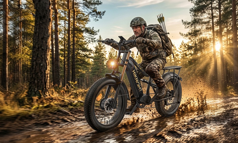HIKNIGHT H6 PRO Elektrofahrrad, 4000 W Spitzenleistung dank zweier Motoren, herausnehmbarer 52 V 20 Ah Akku, 145 km Reichweite, 64 km/h H&ouml;chstgeschwindigkeit, 200 Nm Drehmoment, Doppelbr&uuml;cken-Federgabel, Luftfederung hinten, Shimano 7-Gang-Schaltung, All-Terrain-Fat-Reifen &ndash; Schwarz & Gold