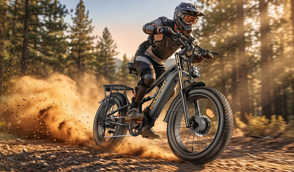HIKNIGHT H6 PRO Elektrofahrrad, 4000 W Spitzenleistung dank zweier Motoren, herausnehmbarer 52 V 20 Ah Akku, 145 km Reichweite, 64 km/h H&ouml;chstgeschwindigkeit, 200 Nm Drehmoment, Doppelbr&uuml;cken-Federgabel, Luftfederung hinten, Shimano 7-Gang-Schaltung, All-Terrain-Fat-Reifen &ndash; Schwarz & Gold