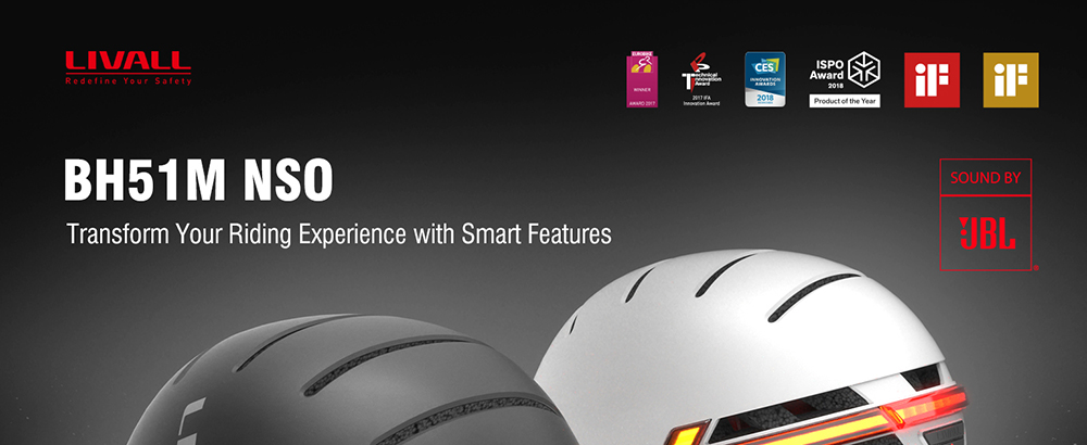 LIVALL BH51M NSO Smart Helmet, JBL Open-Ear Audio, 53 LED Safety Lights, Auto On/Off, 12H Battery Life, FIDLOCK Magnetic Buckle, Remote Control & Anti-loss Alert - Large