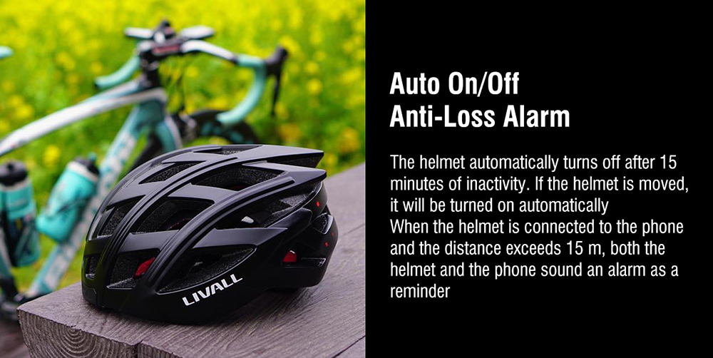 LIVALL BH60SE Neo Smart Helmet,  Fall Detection & SOS Alert, Auto Brake Warning, Auto On/Off, Handlebar Remote, PTT Walkie-Talkie, 24 Air Vents - Black