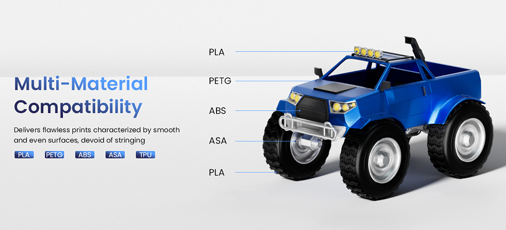 LONGER LK10 Plus 3D-Drucker, 500 mm/s Druckgeschwindigkeit, 0,1 mm Genauigkeit, 320 &times; 320 &times; 400 mm Bauraum, vollautomatische Nivellierung, 4,3-Zoll-Touchscreen, Dual-Z-Achse, 300 &deg;C Hotend, WLAN/LAN/USB-Anschluss, High-Flow-Direktantrieb