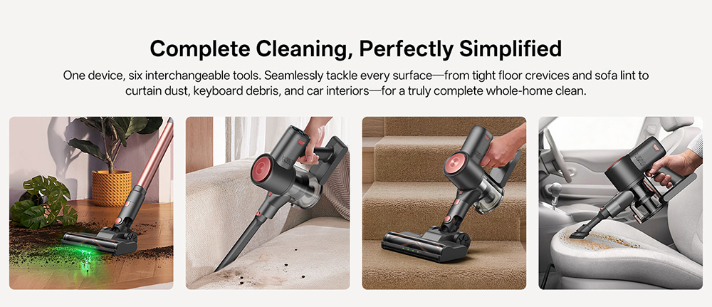 Vactidy V10 Pro Akku-Stielstaubsauger, 45.000 Pa Saugkraft, 550-W-Motor, bis zu 45 Minuten Laufzeit, abnehmbarer 2200-mAh-Akku, 5-stufige Filterung, 500-ml-Staubbeh&auml;lter, LED-Anzeige, gr&uuml;ne Stauberkennung