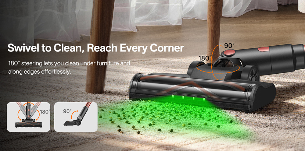 Vactidy V10 Pro Akku-Stielstaubsauger, 45.000 Pa Saugkraft, 550-W-Motor, bis zu 45 Minuten Laufzeit, abnehmbarer 2200-mAh-Akku, 5-stufige Filterung, 500-ml-Staubbeh&auml;lter, LED-Anzeige, gr&uuml;ne Stauberkennung