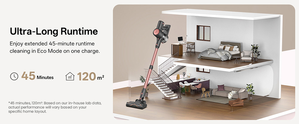 Vactidy V10 Pro Akku-Stielstaubsauger, 45.000 Pa Saugkraft, 550-W-Motor, bis zu 45 Minuten Laufzeit, abnehmbarer 2200-mAh-Akku, 5-stufige Filterung, 500-ml-Staubbeh&auml;lter, LED-Anzeige, gr&uuml;ne Stauberkennung