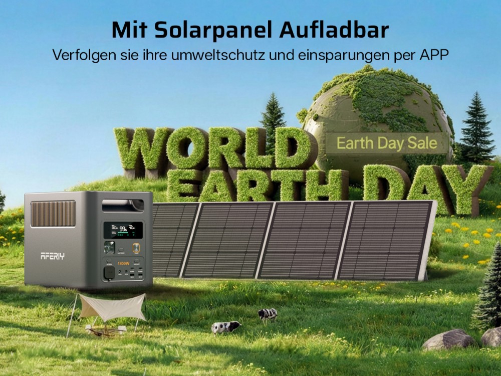 AFERIY Nomad1800 Pro P180 Tragbare Powerstation, 1800W reine Sinuswellenleistung, 1024Wh LiFePO4-Batterie, erweiterbar auf 5120Wh, 1000W AC-Ladung, 500W XT60-SolarSchnelleingang, &le;10ms USV, 140W PD-Schnellladung, 9 Ausg&auml;nge