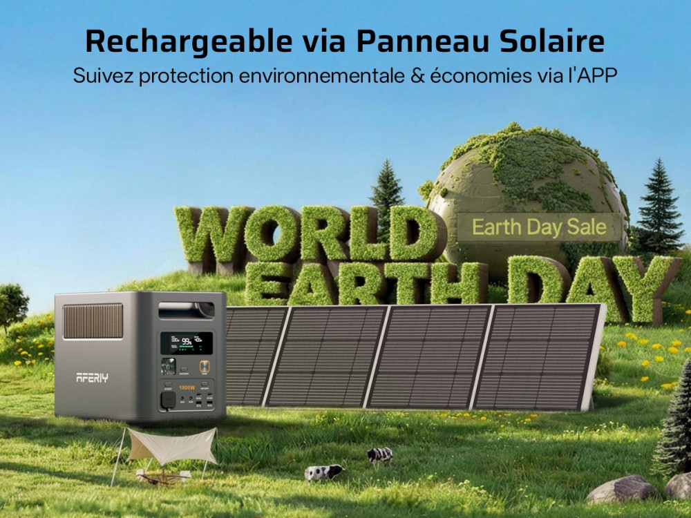 AFERIY Nomad1800 Pro P180 Station d'alimentation portable, sortie &agrave; onde sinuso&iuml;dale pure 1800W, batterie LiFePO4 1024Wh, extensible jusqu&rsquo;&agrave; 5120Wh, charge rapide AC 1000W, entr&eacute;e solaire XT60 500W, UPS &le;10ms, charge rapide PD 140W, 9 sorties