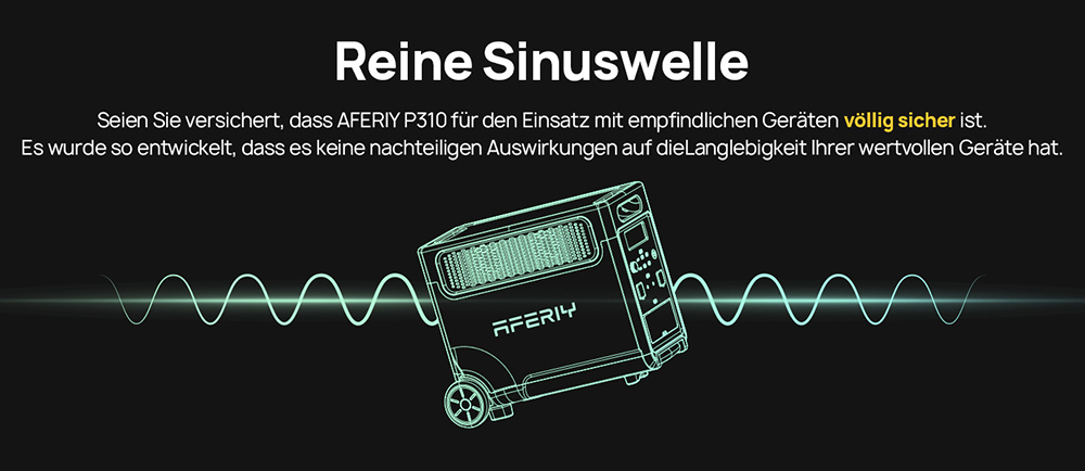 AFERIY P310 Tragbare Powerstation, 3600W Reiner Sinuswellen-Ausgang, 3840Wh LiFePO4-Akku, Erweiterbar auf 11520Wh, 1,5 Std. Schnellladung, &le;10ms USV, 2000W Solareingang, 14 Ausg&auml;nge, 3W LED-Licht, f&uuml;r Notstromversorgung zu Hause, Wohnmobil & Camping