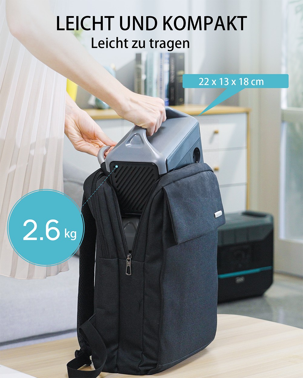 DaranEner NEOZ2 Tragbare Powerstation, 192Wh LiFePO4-Batterie, 300W AC-Ausgang, 600W Spitzenleistung, 60W Solar-Eingang, 60W USB-C PD, 2&times; USB-A, DC5521-Ausgang, BMS-Schutz, f&uuml;r Camping & Outdoor-Nutzung