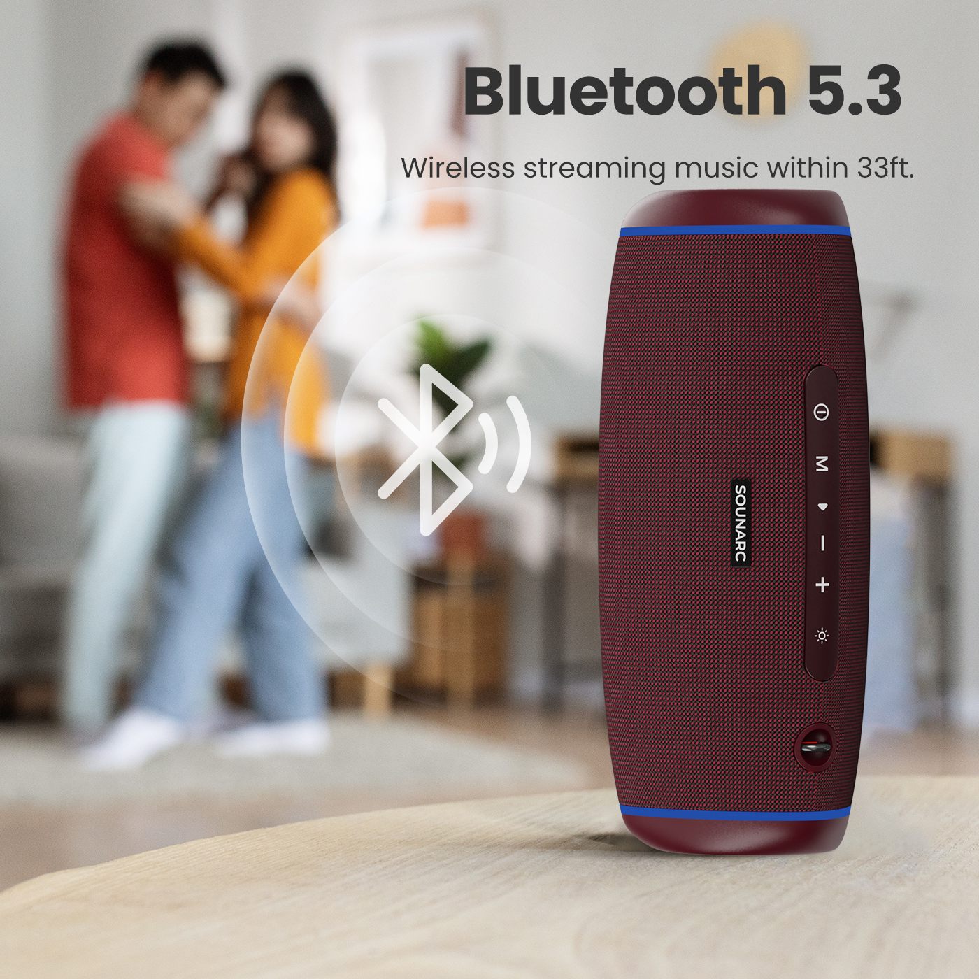 SOUNARC R1 Portable Bluetooth Speaker 40W Purple Red