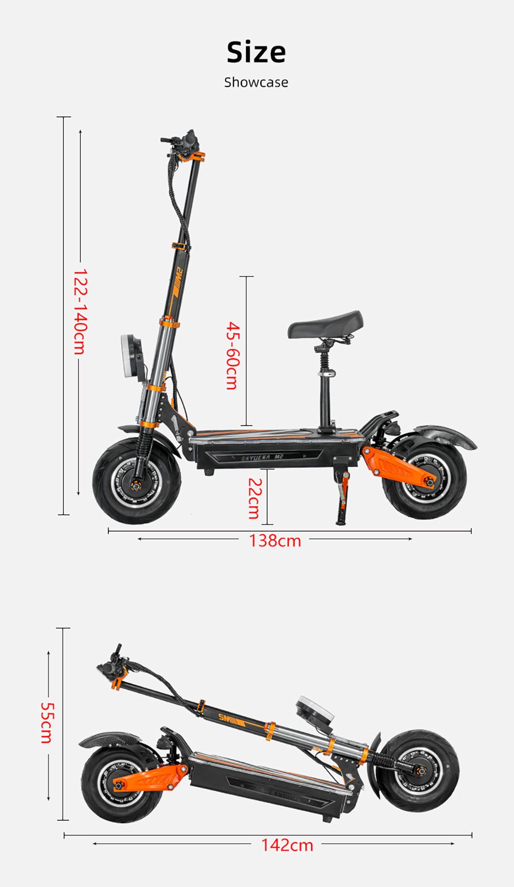 BOYUEDA M2 Electric Scooter, 10000W Dual Motor, 95km/h Speed, 72V 40Ah 2880Wh Lithium Battery, 150km Max Range, 45° Climbing, 12" Off-Road Tires, Hydraulic Disc Brakes, Dual Suspension, NFC Unlock, 200kg Load